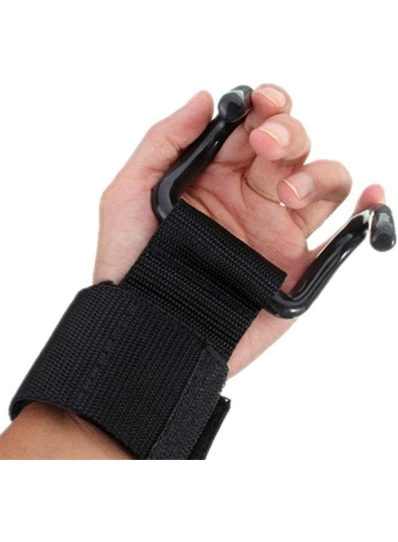 SportQ Weight Lifting Tensioner Weight Lifting Hooks for Hand and Wrist Gym Workout – Strong Steel Hook Wrist Strap to Relieve Finger Pressure and Increase Pull Up Strength – Ideal for Pull Ups and Barbells - Image 4